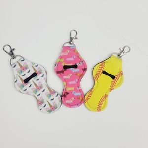 Chapsticks Keychain holder Unicorn baseball doggies